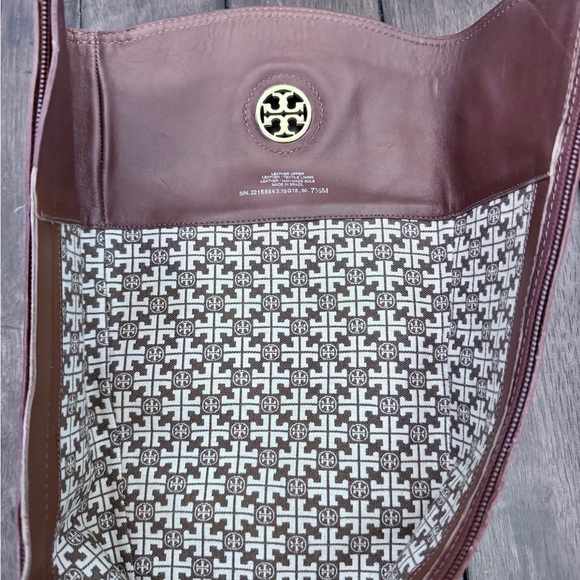 Tory Burch Women's Size 7.5 M Tall Leather Riding Boots Brown Gold Logo - Picture 12 of 16